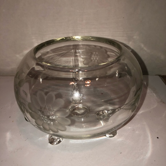 Vintage WJ Hughes cornflower pattern, 1950s, three foot bowl to display flowers. - Picture 6 of 6